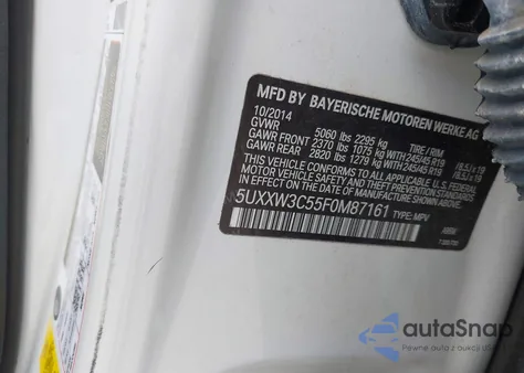 2015 BMW X4 xDrive28I from USA, damaged, VIN 5UXXW3C55F0M87161